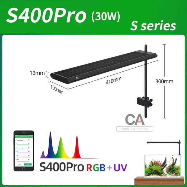 WEEK AQUA S Series RGB+UV Aquarium Light | Full-Spectrum Plant Growth LED with APP Control, Timer & Dimming