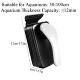 Black and white aquarium light with dimensions on a white background