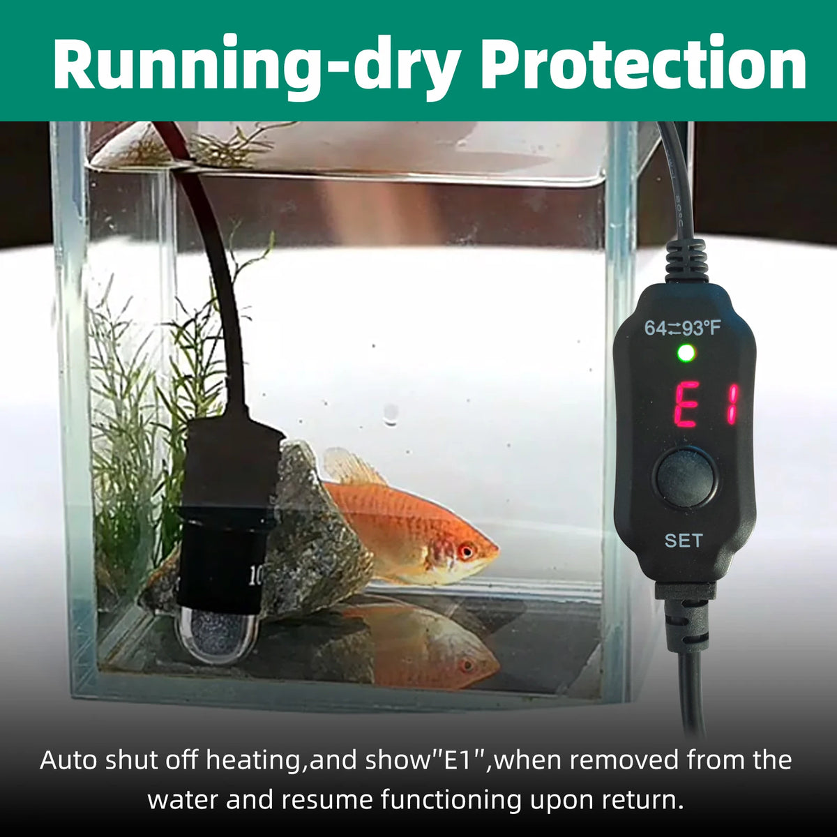 USB Adjustable 10W Mini Aquarium Heater with LED Display Thermostat - PlantedPro