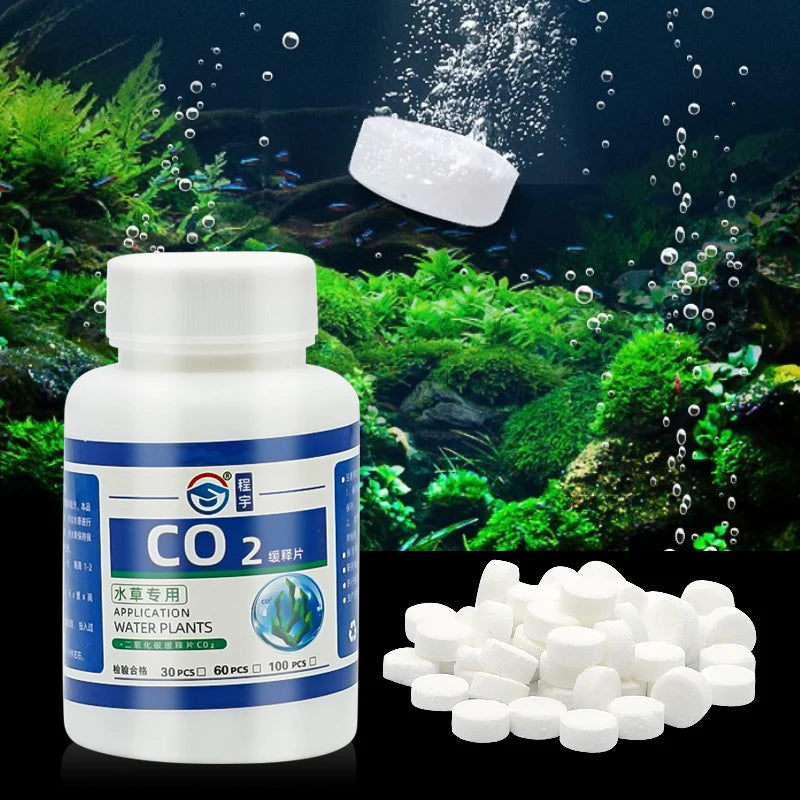 60pcs CO2 Tablets for Aquarium Plants, Carbon Dioxide Diffuser for Fish Tanks