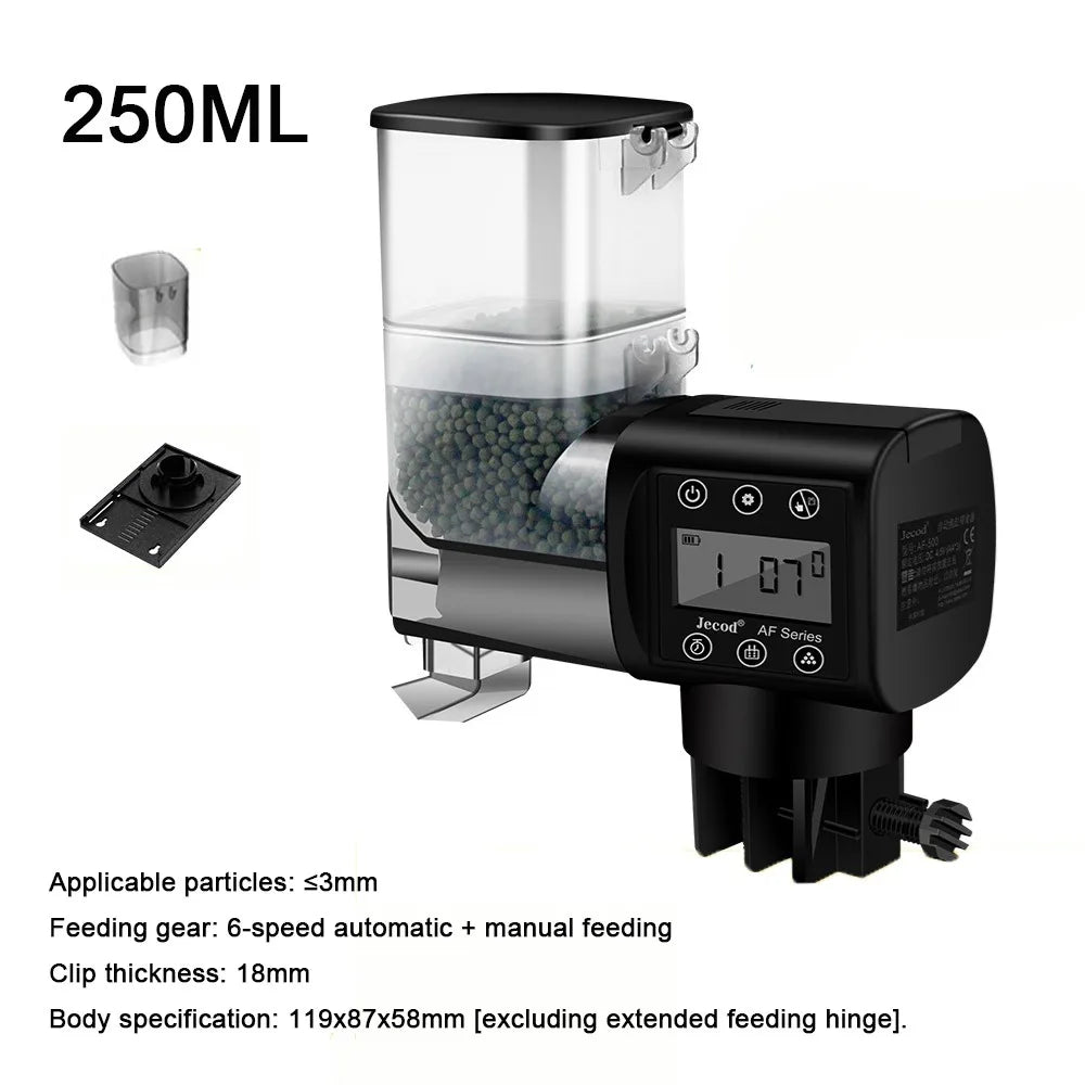 Automatic Fish Feeder with LCD Timer - 250ML/500ML Aquarium Food Dispenser