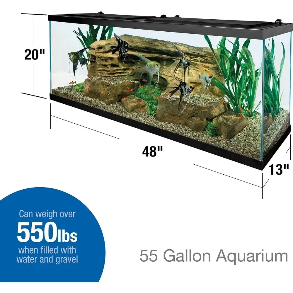 55-Gallon Rectangular Glass Aquarium