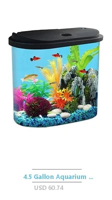 21 Gallon Rimless Aquarium with Triple-Chamber Filtration for Freshwater & Saltwater