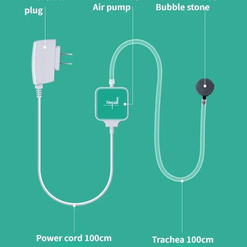 Nepall Ultra-Quiet Mini Oxygen Pump for Fish Tanks