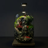 Serenity Zen Garden Aquarium detail view of internal plants and miniature terrain features