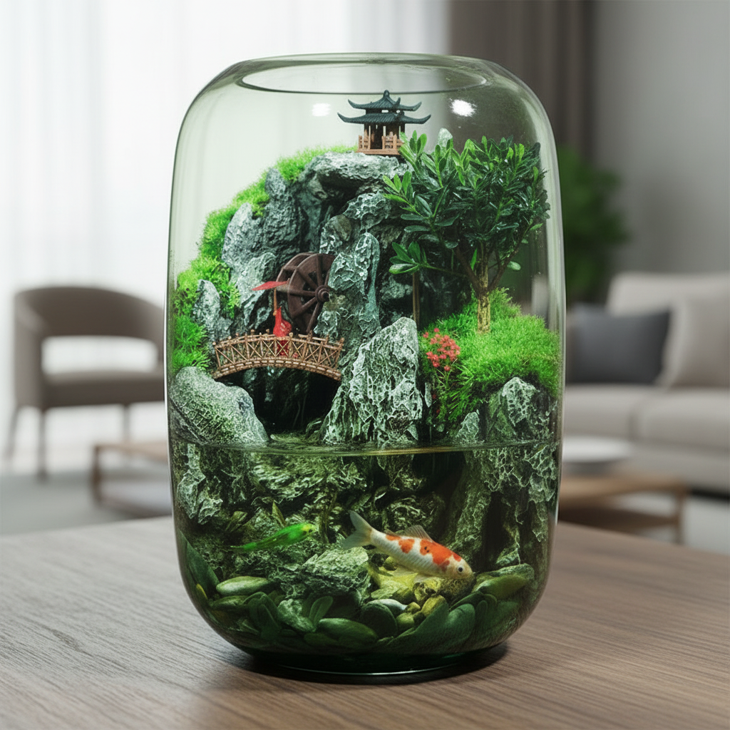 Serenity Zen Garden Desktop Aquarium - Miniature Asian Landscape