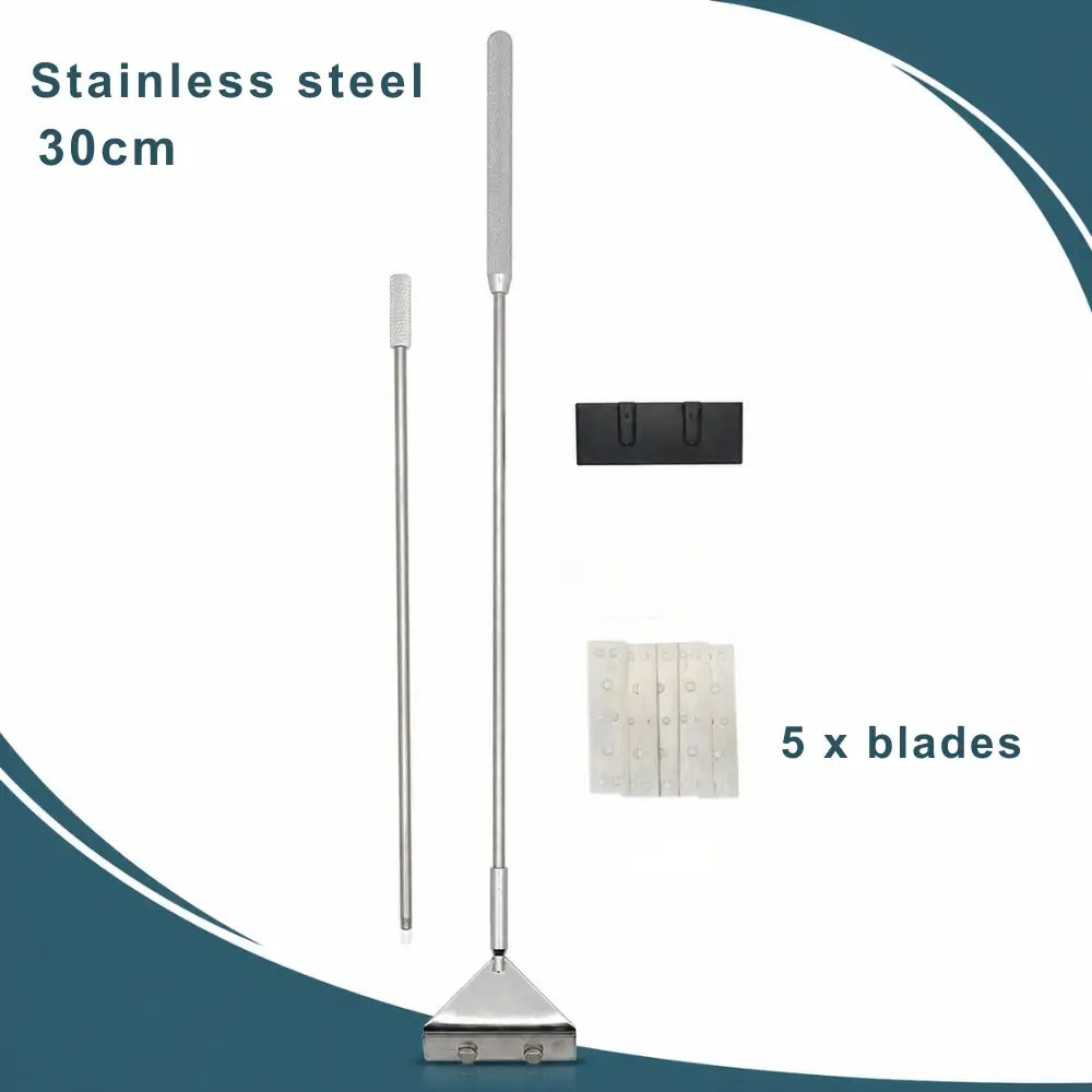 Stainless Steel Algae Scraper for Aquarium Glass — Fixed & Adjustable