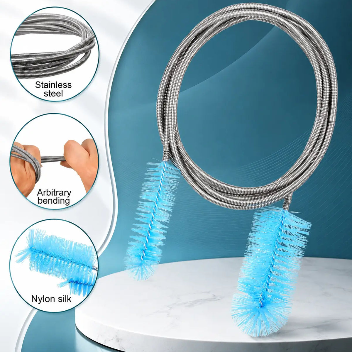 Twin Cleaning Brush for Aquarium Pipe & Tubing — Multiple Sizes