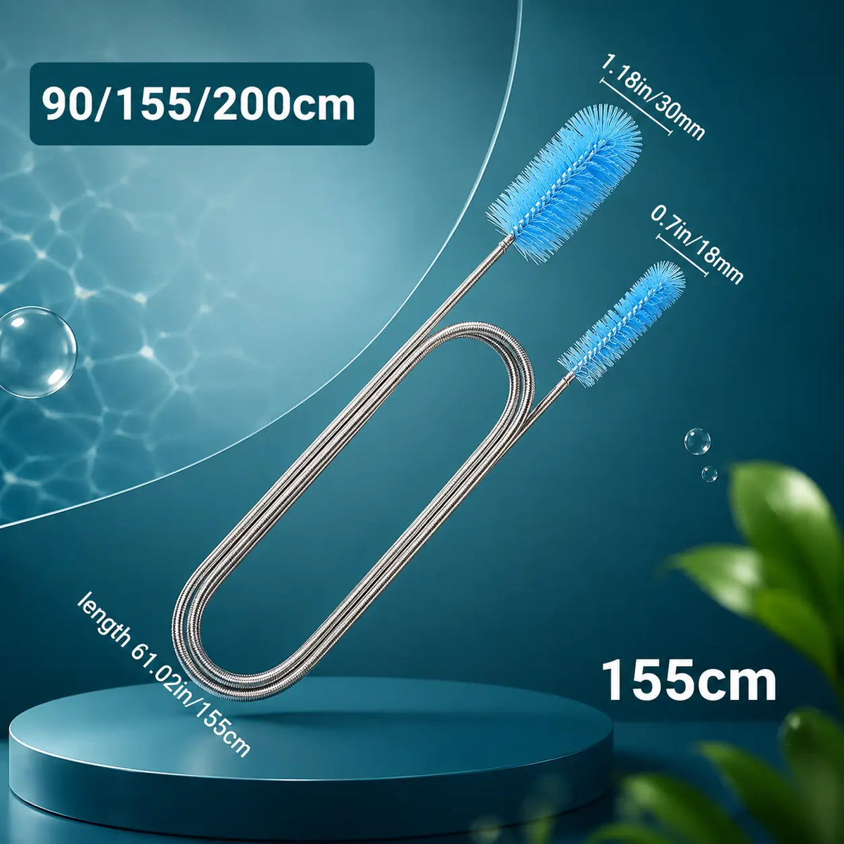 Twin Cleaning Brush for Aquarium Pipe & Tubing — Multiple Sizes