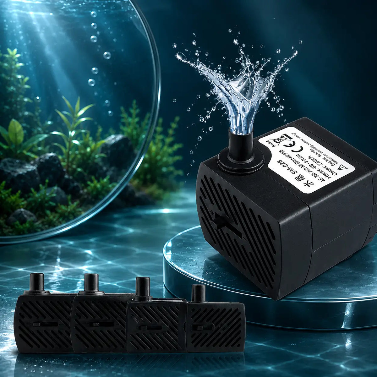 Ultra-Quiet Submersible Water Pump 2W/4W for Aquarium & Fountain