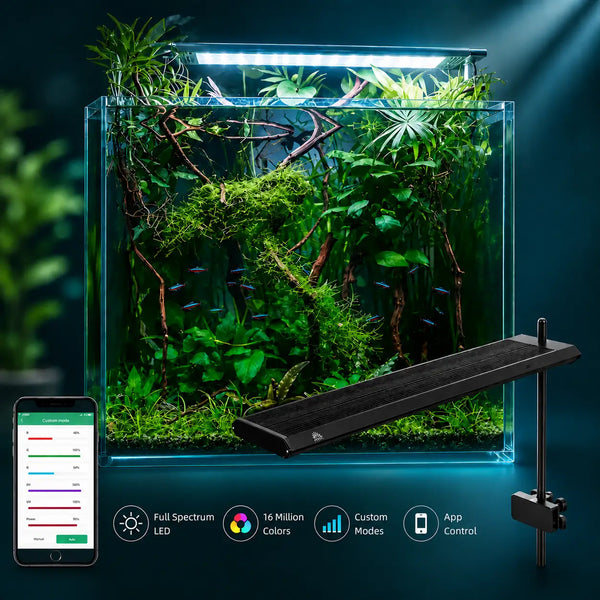 WEEK AQUA S Series RGB+UV Planted Aquarium Light — Full-Spectrum LED