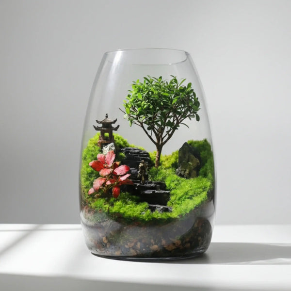 ZenFlow Tabletop Micro-Landscape displayed on a desk as a calming zen-style desktop feature