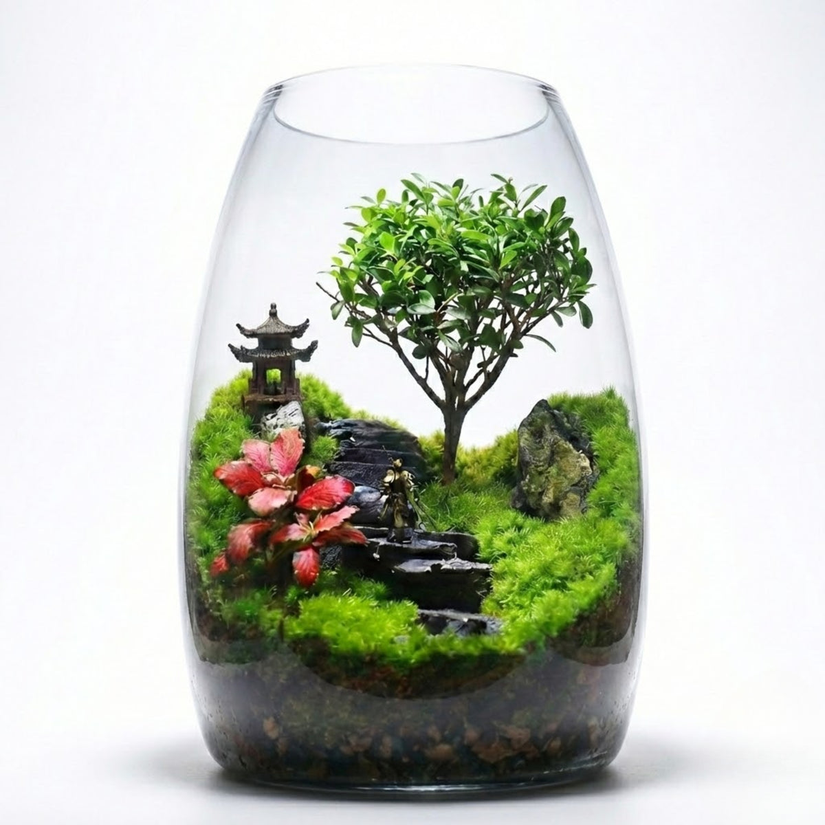 ZenFlow Tabletop Micro-Landscape [Including Internal Plants + Decoration]