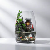 Zen Pagoda Mini Paludarium displayed on a desk as an Asian-inspired desktop ecosystem