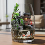 Zen Pagoda Mini Paludarium complete set including internal plants and pagoda decoration