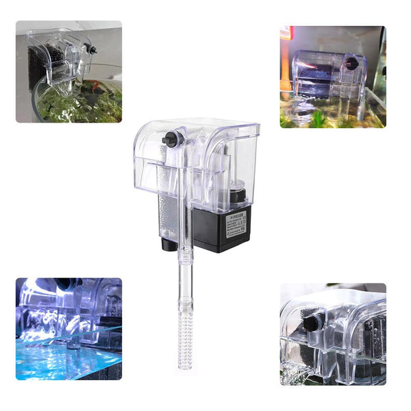 hang on back filter for planted aquarium Aquarium HOB Filter (Hang-On-Back) — External 3-Stage Filtration, US Plug